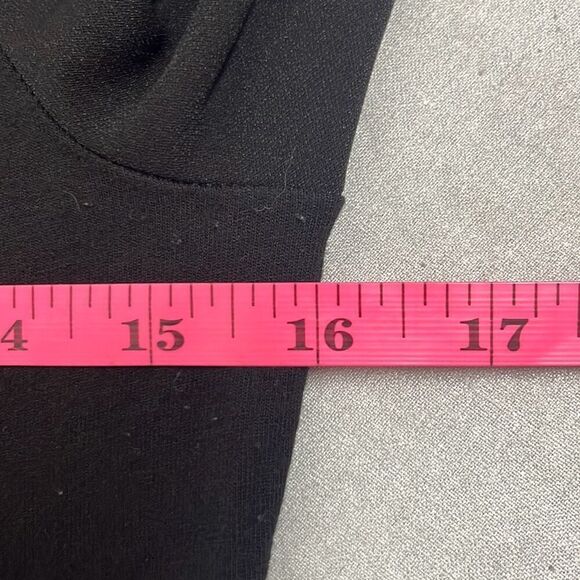 Patrizia Luca Black Pullover Top Long Puff Sleeves Sheer Stretch Small Italian - Picture 8 of 10